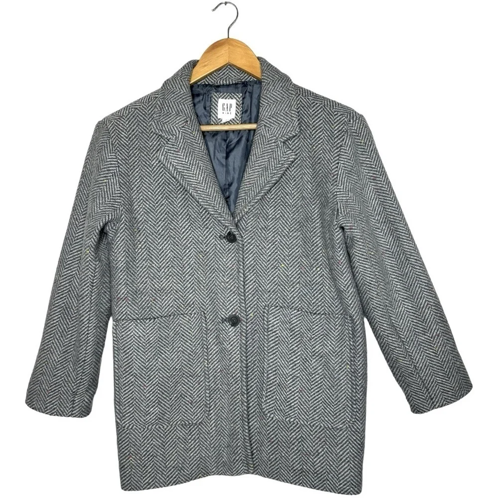 GAP Kids Girl Large Peacoat Grey Blue